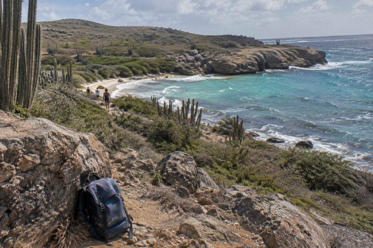 Rocky desert landscape of Arikok National Park meeting the turquoise north-east coast of Aruba